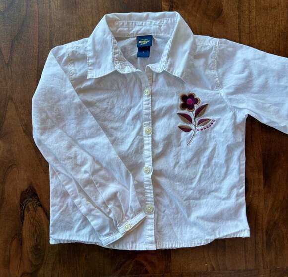 OshKosh B'gosh Other - Oshkosh B'Gosh Kids 100% Cotton White Embroidered Long Sleeve Button Up Size 4T